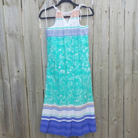 Prana | Parisol Striped Tie Halter Midi Dress - Picture 1 of 7